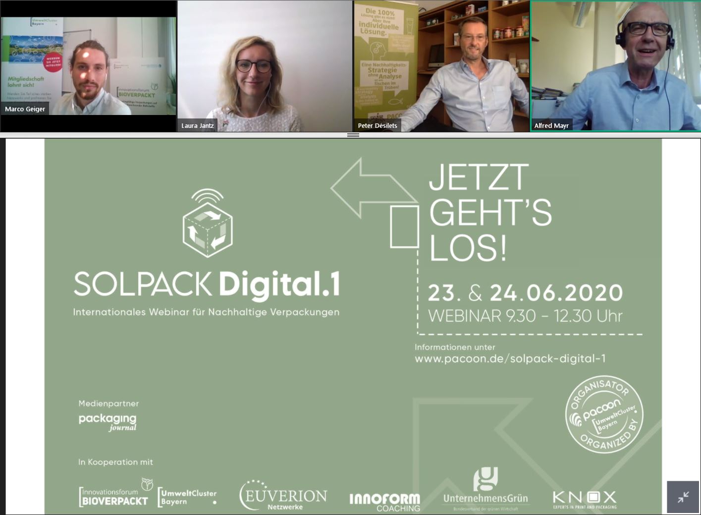 SOLPACK Digital.1 | 24.06.2020 | Tag 2 | Innovationsforum BIOVERPACKT (Umweltcluster Bayern) | "Bewertungskriterien für nachhaltige (biobasierte) Verpackungen"